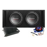 Combo Subwoofer Doble Pioneer 1500 W Pico Nuevo 300 + Caja