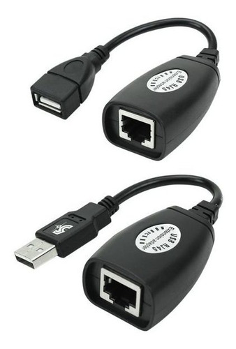 Cabo Extensor Usb A Macho Para Usb A Fêmea Via Rj45 - Pix