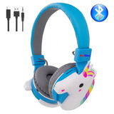 Cascos Bluetooth Diseño Unicornio, Mxpey-001, Azul, Jack 3.5