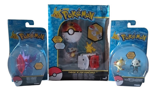 Pokemon Throw'n'pop Pokeball Pikachu Y Poke Bal +3 Figuras