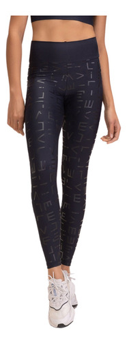 Legging Live! Icon Lux Essential Preto Estampa Holográfica