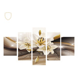 Quadro Decorativo Sala Quarto Flores Brancas Luxo Cor Da Armação Branco