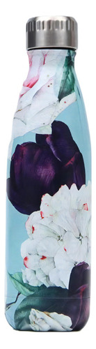 Drinkpop Botella Térmica Acero Inoxidable Doble Capa Premium Color Flor Celeste 500ml