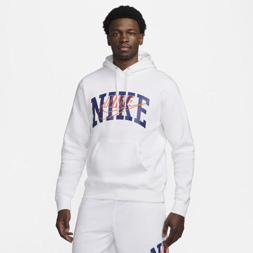 Buzo Para Hombre Nike Club Fleece Blanco