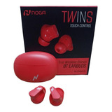 Auriculares Tws Bluetooth Earbuds Tactiles Noga Btwins 26 Color Rojo