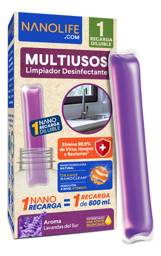 1 Recarga (1 Nanostick Multiusos Limpiador Desinfectante)