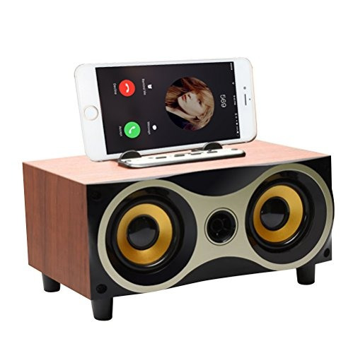 Parlante Bluetooth Desktop Portable Wooden Wireless  Surroun