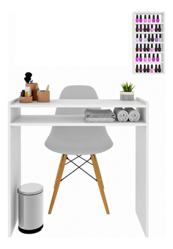 Mesa De Manicure + Expositor De Esmalte Nail Designer Mdf