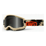 Goggles 100% Strata 2 Sand Kombat Motocross Downhill Color De La Lente Negro Color Del Armazón Beige