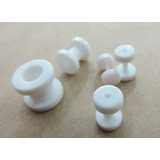 Alargador Acrilico Branco Par 1mm 2mm 3mm 4mm 5mm 6mm 8mm 10