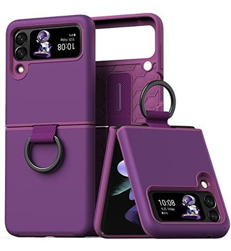 Funda Con Anillo Para Samsung Z Flip 3 5g Violeta