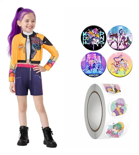 Disfraz De Cazador De Demonios K-pop De Huntrix, Disfraz Completo De Cosplay De Rumi Mira Zoey Para Niños Y Niñas, Ropa Para Actuaciones Teatrales Par