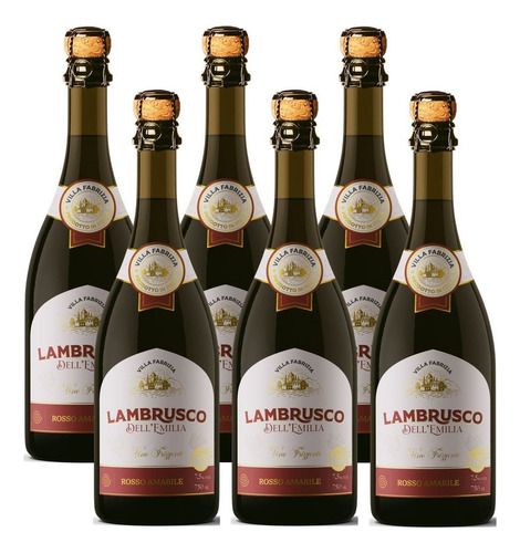 Vinho Lambrusco Villa Fabrizia Frisante 0.75 L  Pacote X 6 U