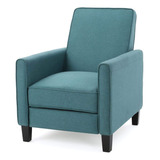 Sillón De Cuero Reclinable Lucas, Dark Teal