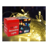  Luz De Navidad 100 Leds Calido Conexión 220v 9mts