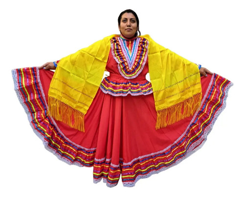 Traje Típico Jalisco O Escaramuza Doble Vuelo Mujer 34 A 38