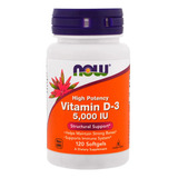 Now Foods Vitamina D3 5000iu Alta Potencia 120 Softgels Sabor N/a