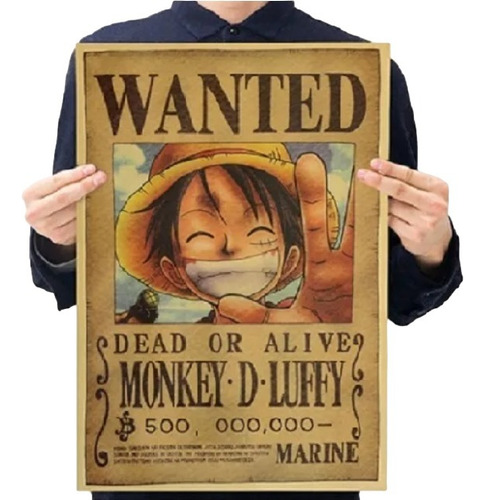 Monkey D. Luffy Poster Grande One Piece Pirata Procurado