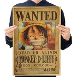 Monkey D. Luffy Poster Grande One Piece Pirata Procurado