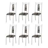 Conjunto De Cadeiras De Cozinha Jantar Aço 6 Unidades Branco