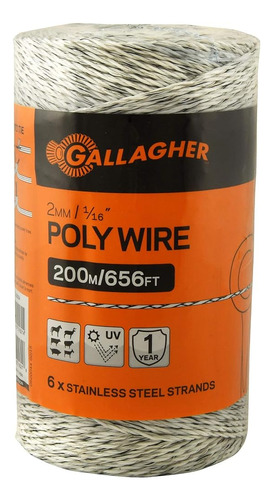 Gallagher G620044 Cerca Eléctrica De Polialambre, 656 Pies, 
