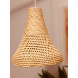 Lustre Luminaria Pendente Quarto Sala Palha Natural 33x38cm