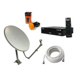 Antena Parabólica Ku 60cm Receptor Elsys + Lnbf + Cabo 15m