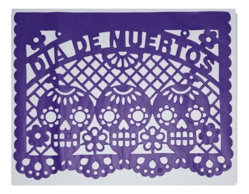 Papel Picado Dia De Muertos Grande 100 Piezas 50cm X 35cm