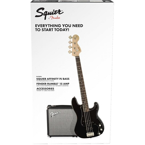 Pack Bajo Squier Precision Bass Affinity C/ Amp Rumble Negro