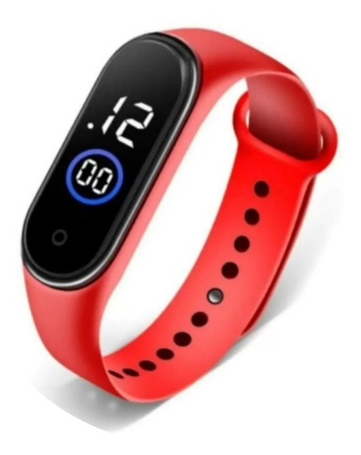 Relógio Esportivo Led Digital Bracelete Unisex Prova D' Água Cor Da Correia Vermelho