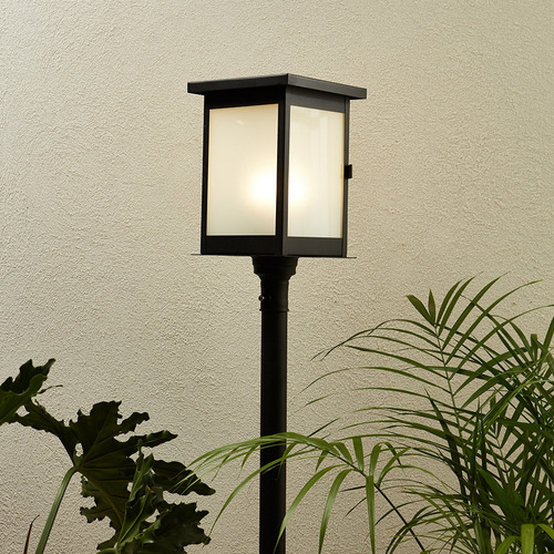 Farol Con Columna De Hierro Jardín Exterior 1 Luz Apto Led