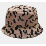 Gorro Bucket Pelaje Niños Unisex Abrigador Animal Print 