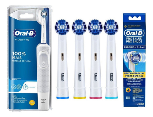 Escova Dental Elétrica Recarregável Oral B + 08 Refil 110v