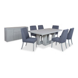 Aron Comedor Gris 6 Sillas Mobelo