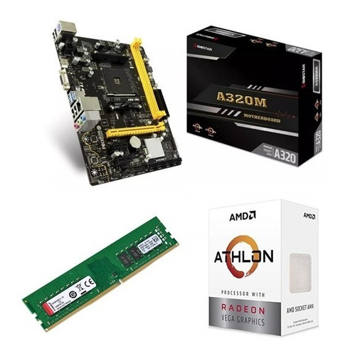 Kit Upgrade Gamer Biostar A320mh + Athlon 3000g + 8gb Ddr4