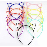 Cintillo Diadema Plástico Orejas De Gato Colores 6 Unidades