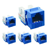 Beszin Cat.6a 10g Rj45 Keystone Jack Azul (paquete De 5)