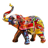 Estatuilla De Elefante De Colores Escultura De Estatua De