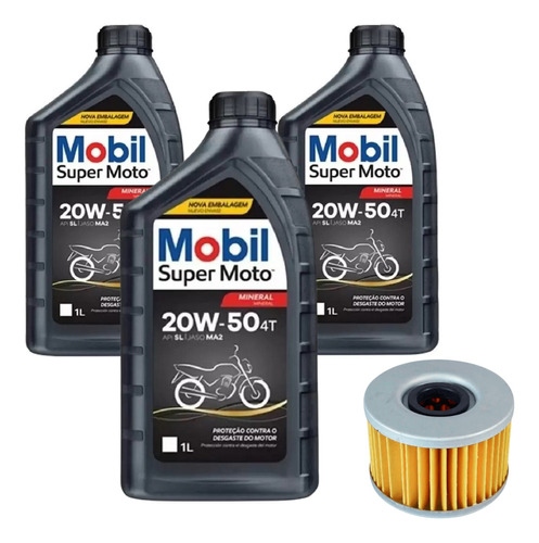 Troca De Óleo Mobil 20w50 + Filtro Cb400 Cb450 Kit Revisão