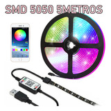 Pantalla Led Rgb, 5050 Luces, Bluetooth, 5 M, Control Usb