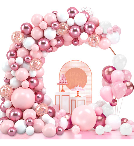 Guirnalda De Globos Rosa Decoración De Arco De Cumpleaños