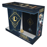 League Of Legends Set 3 Pzas Vaso, Pin Y Cuaderno Color Negro