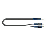 Cable Cable De 1 Trs A 2 Rca Quiklok Rksa/150-2 Negro De 200cm