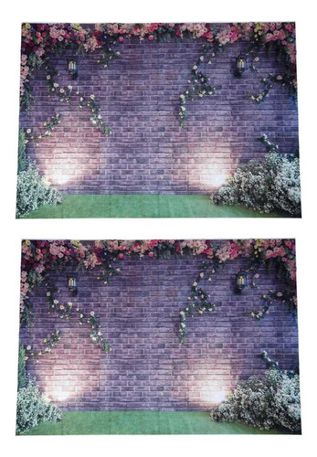 2 Pieces 7x5 Feet Flowers Wall Photography Backdrops Pano