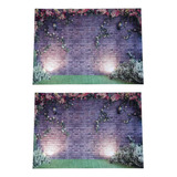 2 Pieces 7x5 Feet Flowers Wall Photography Backdrops Pano