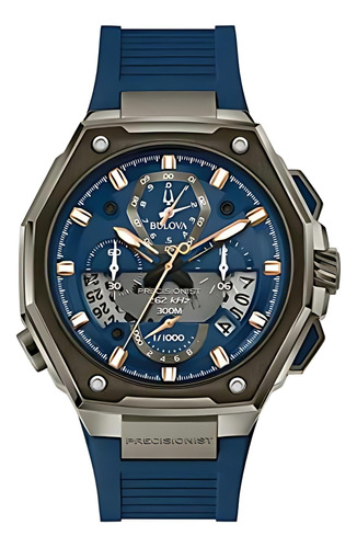 Relógio Bulova Precisionist 98b357 Orig Silicon Blue
