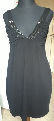 Vestido Corto Negro De Modal Talle S