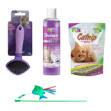 Shampoo Kit Para Gato Con Peine Catnip,juguete Fancy Pets