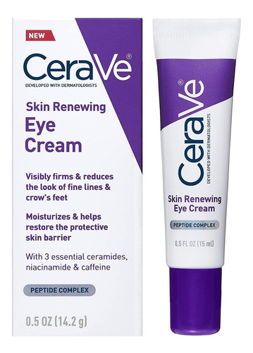 Cerave- Crema De Ojos Para Arrugas Con Cafeína Y Péptidos. Tipo De Piel Todo