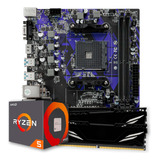 Kit Upgrade Gamer, Ryzen 5 4600g, Placa Mãe A320m, 16gb Ddr4